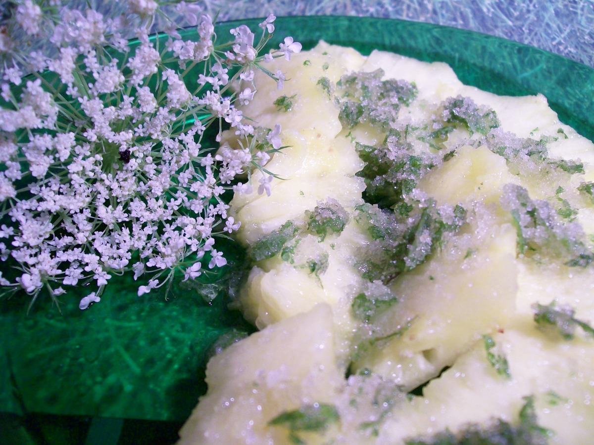 Pineapple 'Carpaccio' With Mint Sugar